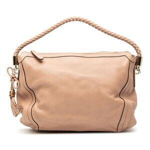 Gucci Bamboo Tassel Pink Beige Leather Shoulder Bag